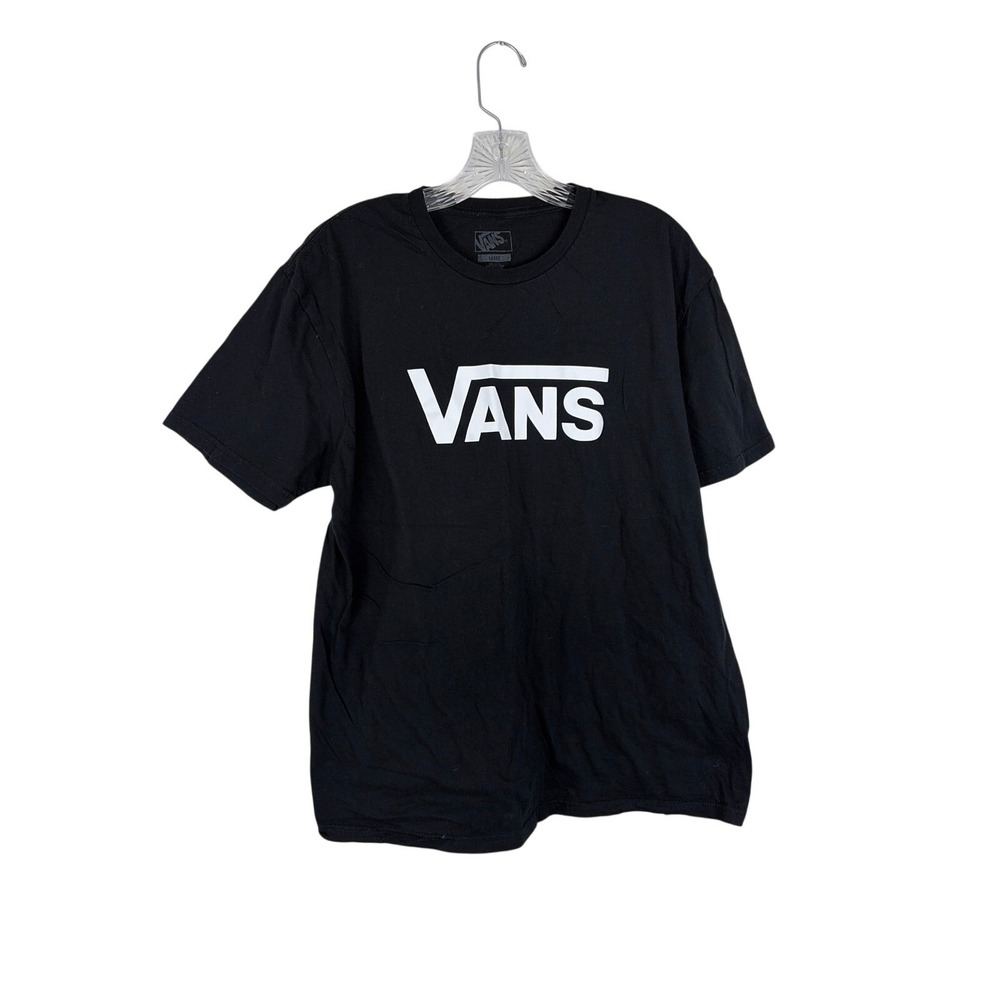 Vans T Shirt Mens Large Classic Logo Short Sleeve Skate Streetwear Black